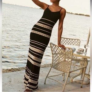 Abercrombie & Fitch Crochet Style Maxi Dress Medium Tall